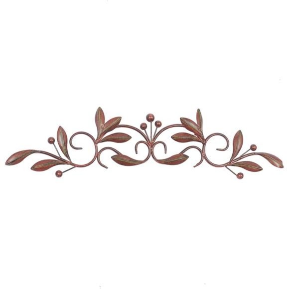 Metal Leaf Wall Decor, 32" x 1" x 8", Brown - Picture 7 of 7